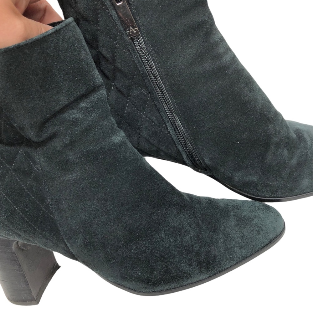 Black Aquatalia Quilted Leather Suede Booties Sz 7 - Picture 5 of 16